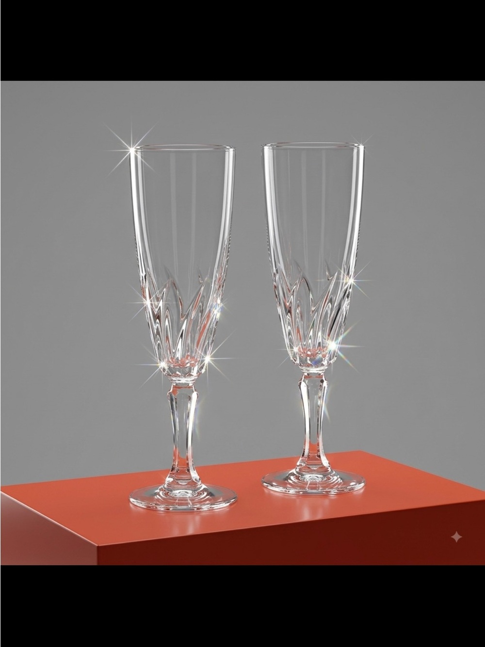 Vintage Cristal d’Arques France Cut Crystal Champagne Flutes